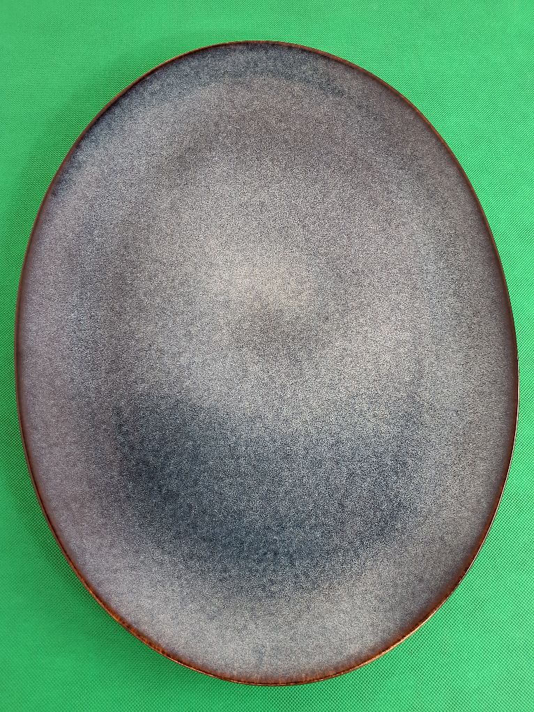Bitz ovalt fad 45x34 blå sort
